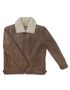 Genuine Shearling Sheepskin Bomber Jacket: B3 Brown / White, Authentic Shearling Aviator Jacket