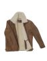 Genuine Shearling Sheepskin Bomber Jacket: B3 Brown / White, Authentic Shearling Aviator Jacket