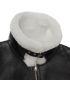 Genuine Shearling Sheepskin Bomber Jacket: B3 Black / White, Authentic Shearling Aviator Jacket