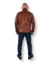 Mens Leather Jacket in Lamb Malli Leather - Dark Cognac by Levinsky Copenhagen