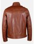 Mens Leather Jacket in Lamb Malli Leather - Dark Cognac by Levinsky Copenhagen