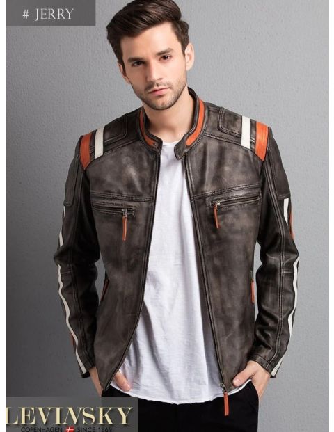 Jerry - Lamb R/o Leather - Man - Black / Læderjakke