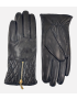 Lamb Slink Leather Black Gloves