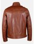 Mens Leather Jacket in Lamb Malli Leather - Dark Cognac