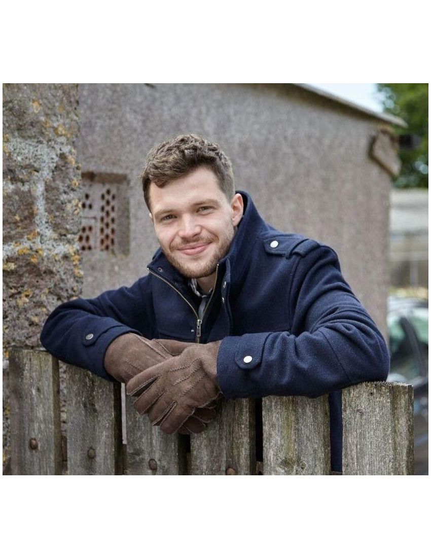 Draper of Glastonbury Men's Sheepskin Gloves Brown