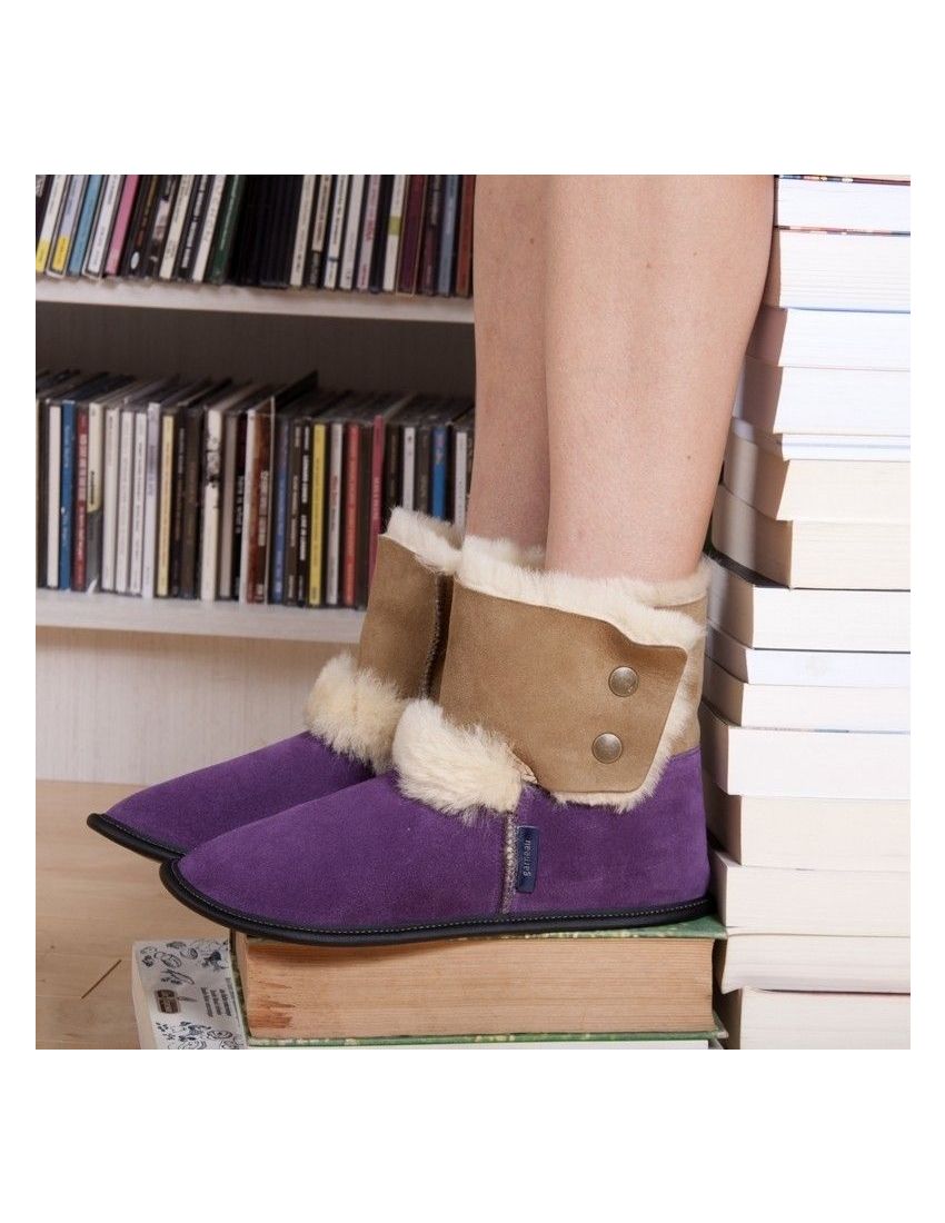 Reversed Sheepskin Bootie Slippers: 3 Colors